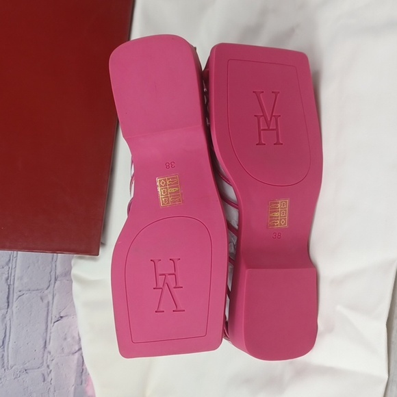 COPY - Vivienne Hu VHNY Leather Cage Sandals Fuchsia NIB - Picture 6 of 15
